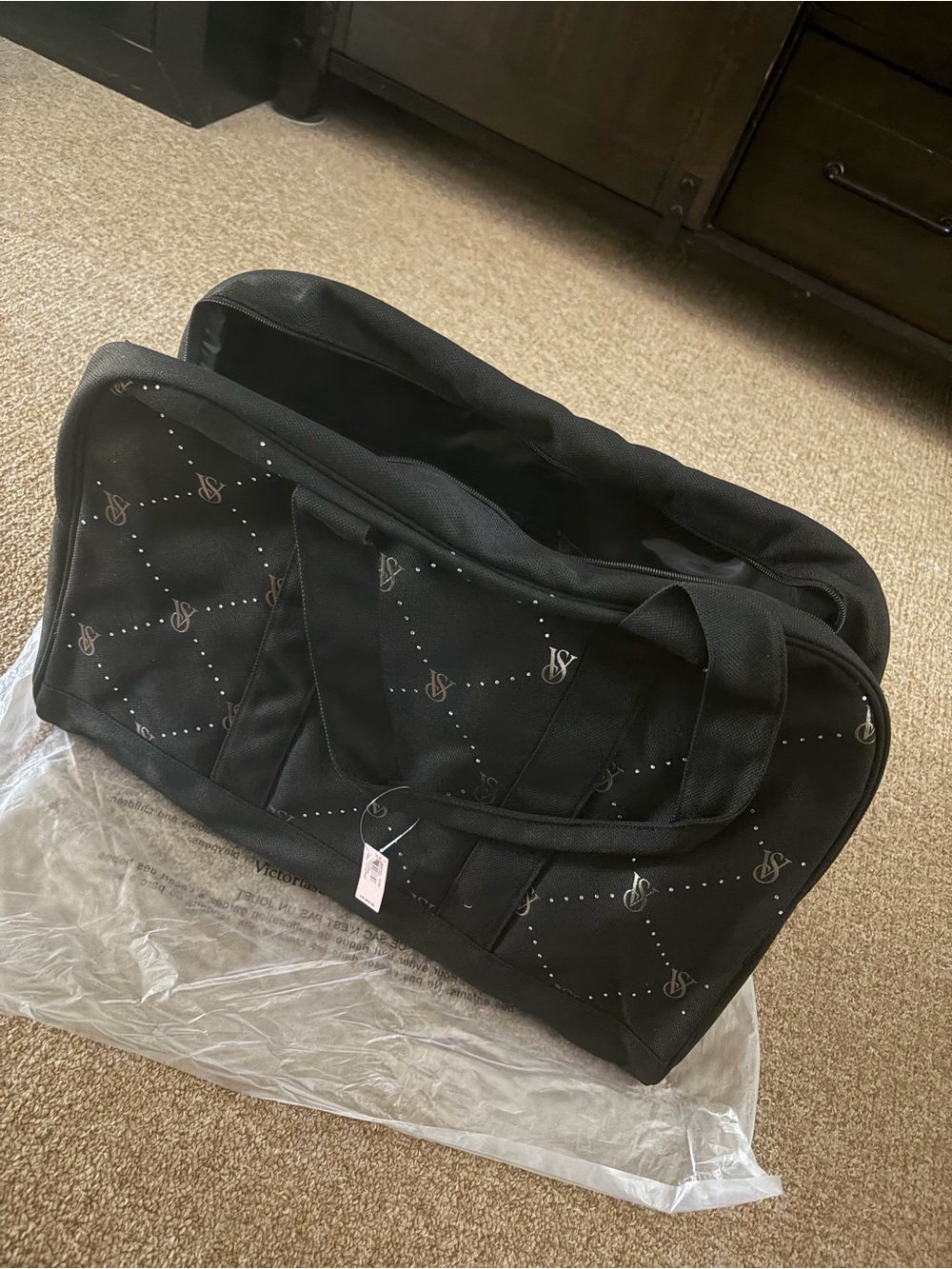 Victoria's Secret Black Tote with Logo Tag - Picture 3 of 5
